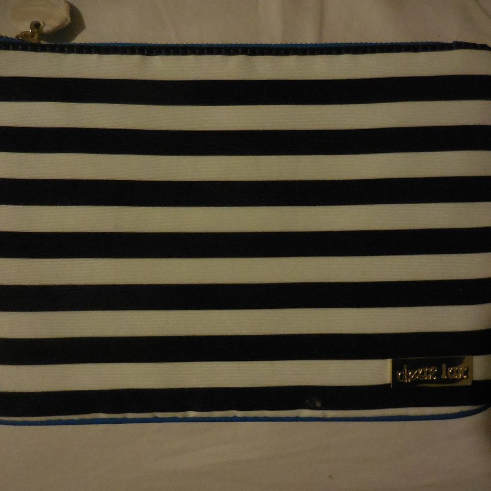 Deux Lux! Clutch! New! Blue and White Striped!